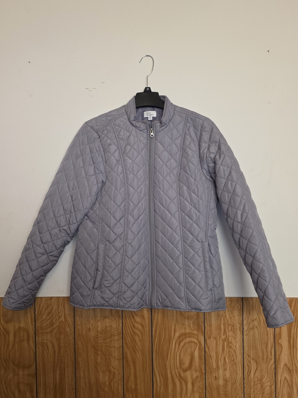 Kim Rogers Light Gray Quilted Puffer Jacket - Women's